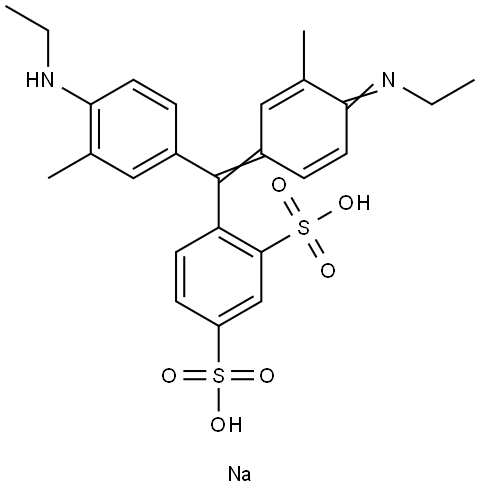 Sodium hydrogen 4-[[4-(ethylamino)-m-tolyl][4-(ethylimino)-3-methylcyclohexa-2,5-dien-1-ylidene]methyl]benzene-1,3-disulphonate(2650-17-1)